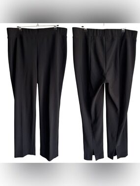 Joseph Ribkoff Stretchy Black Trouser Womens 16 Straight Leg Dress Pants Ankle